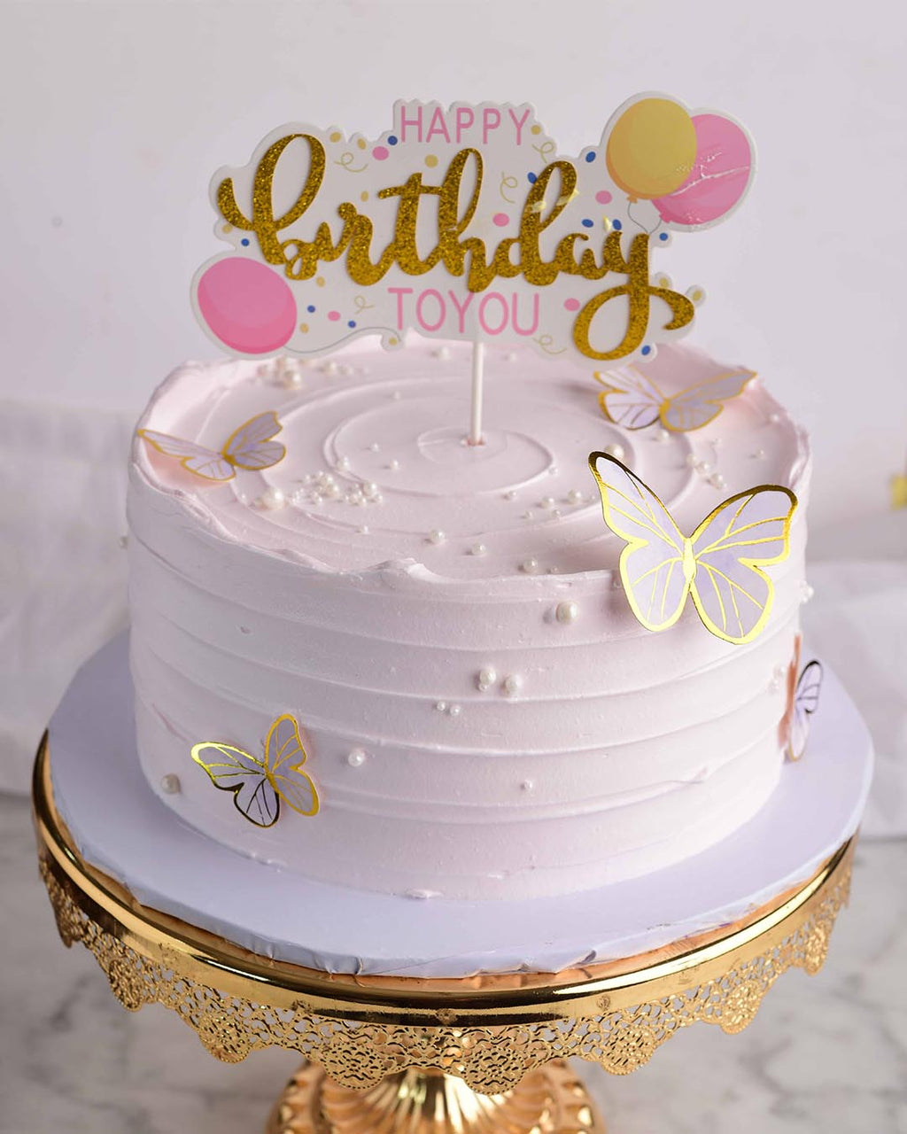 The Twirls and Butterflies Cake image 0